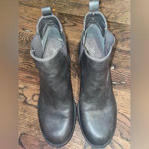 Grey Chelsea boots